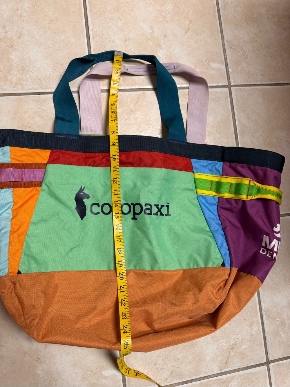 cotopaxi Multicolor Tote Bag with Orange Center and Rust Base - Picture 8 of 16